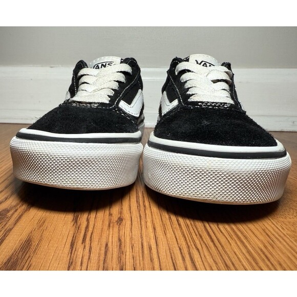 Vans Old Skool Canvas Suede Sneakers Black White Youth 11C Retro Low Top Skate - Picture 5 of 11